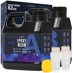 KISREL Epoxy Resin 82OZ - Crystal Clear Epoxy Resin Kit - No Yellowing No Bubble Art Resin Casting Resin for Art Crafts, Jewelry Making, Wood & Resin Molds(41OZ x 2)