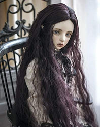 BJD Doll Wig 9-10 inch 22-24cm Dark brown/white 1/3 SD DZ DOD LUTS Long curled hair
