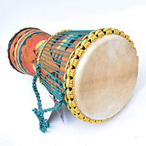 WYKDL African Talking Drum with Mahogany Wood Shell and Wooden Beater - NOT Made in China - Medium Size Goat Skin Heads African Drum with Exquisite Design African Drum Master Grade Hollowed
