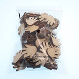 RayLineDo Pack of 100pcs 20MM Buttons Hand Shaped Wooden Embellishments Without Holes for