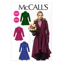 McCall Pattern Company M6800 Misses'/Miss Petite Lined Coats, Belt, Detachable Collar and Hood Sewing Template, Size E5 (14-16-18-20-22)