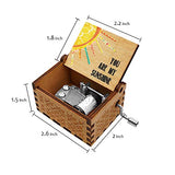 Officygnet You are My Sunshine Wood Music Box for Wife/Daughter/Son - Laser Engraved Vintage Wooden Hand Crank Music Box Gifts for Birthday/Christmas/Anniversary/Wedding/Valentine/Mother’s Day