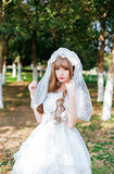 Smiling Angel Girls White/Black Sweet Lolita Dress Princess Court Skirts Cosplay Costumes, Large