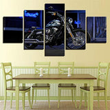 Whian Home Wall Art Decor Hang Hand Painted Modern Oil Painting On Canvas DIY 5Pcs/Set Cool Motorcycle 55x20 45x20 35x20(cm) Frame
