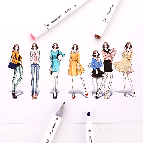 MemOffice 142 Colors Dual Tip Artist Alcohol Markers Set with Carrying Case  - Perfect for Coloring, Drawing, Sketching, Card Making and Illustration 