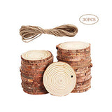 Natural Wood Slices  2.75"-3.15" with Holes Craft Wood and 33Ft Jute Twine for Christmas