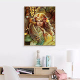 MXJSUA DIY 5D Diamond Painting by Number Kits Full Drill Rhinestone Pictures Arts Craft Home Wall Decor 12x16In Owl Squirrel Girl