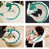 ForBEST Dragon U-Shape Pillow Plush Doll Toy Neck Pillow Anime Cute Soft Little White Dragon Best Gift for Kids (Light Green)