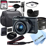 Canon EOS M100 Mirrorless Digital Camera with 15-45mm Lens + 32GB Card, Tripod, Case, and More (ALS Variety Bundle)