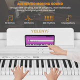 YOLENY Digital Piano, 88 Key Weighted Hammer-Action Keyboard Electric Piano with Wooden Furniture Stand, Metal Pedal, 2x20w Speakers, for Beginners And Professionals, Home, White