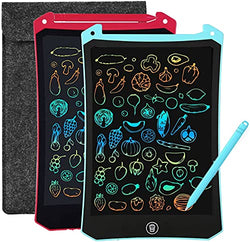 2 Pack LCD Writing Tablet for Kids with Protect Bag,Colorful Screen Drawing Board 8.5inch,LEYAOYAO Doodle Pad Learning Educational Toddler Toy - Gift for 3-6 Years Old Boy Girl (Blue/Red)