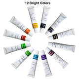 Hapree 12 Colors Stained Glass Paint, Non-Toxic Glass Window Color Paint Set for Wine Bottle,