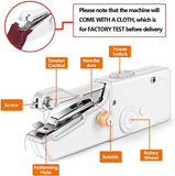 WZHHPIDN Handheld Sewing Machine,Mini Sewing Machine for Quick Stitching,Portable Sewing Machine Suitable for Home,Travel and DIY,Electric Handheld Sewing Machine for Beginners,White