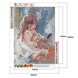 WinnerEco 5D Oil Painting Girl Diamond Painting Kits for Adults, Full Round Drill Rhinestone Pictures, Cross Stitch Arts Resin Diamond Picture Beads Pasted Craft Paint for Home Wall Decor, Gift 12x16i