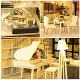 CUTEBEE Dollhouse Miniature with Furniture, DIY Dollhouse Kit Plus Dust Proof and Music Movement, 1:24 Scale Creative Room Idea M21