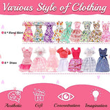 32 Pcs Doll Clothes and Accessories for Doll, 11.5 Inch Doll Outfit Collection Including 6 Floral Skirts 6 Dresses 5 Shoes 5 Accessories and 5 Bags (Random Style), for Girls Birthday Gifts