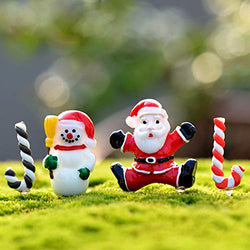 COOLTOP 4PCS Fairy Garden Christmas Accessories, Christmas Miniature Ornaments, DIY Snow Globe Figurines, Christmas Decorations for Snowy Winter Fairy Garden Dollhouse Decoration