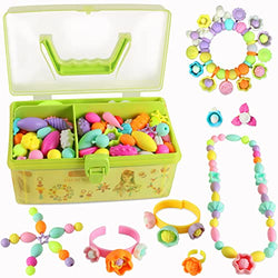 CENOVE Jewelry Making Kit Toys for 4 5 6 7 Year Old Girls ,Snap Pop Beads Arts and Crafts Gifts for Kids DIY Necklace Bracelet Hairband and Ring Creativity Gifts for Age 4 5 6 7 8 Year Old Girl