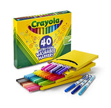 Crayola Ultra-Clean Fine Line Markers, Washable, 40 Count