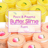 2 Pack Slime Soft Stretchy Butter Slime Kit, Orange Peach Slime Yellow Pineapple Slime, Birthday Gifts for Girls Boys Stress Relief Toy for Kids (Orange Peach & Yellow Pineapple)