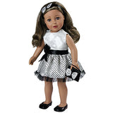Adora Amazing Girls 18" Doll Clothes - Polka Dot Party Dress Outfit with Dress, Headband, Shoes, and Purse (Amazon Exclusive)