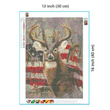 Ginfonr 5D DIY Diamond Painting Art American Flag Deer Full Drill by Number Kits, Elk Paint with Diamonds Animal Craft Embroidery Rhinestone Cross Stitch Decor (12x16 inch)