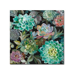 Floral Succulents v2 Crop by Danhui Nai, 14x14-Inch Canvas Wall Art