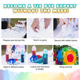 Tie Dye Kit for Kids and Adults - Easy DIY Tie Dye Party Kit with 18 Colors, Fabric Dye Refills, Rubber Bands, Gloves, Table Cover + More Supplies - Fun-at-Home Holiday or Birthday Gift (Rainbow)