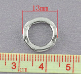 YC 50 Silver Tone Circle Bead Frames 13mm Findings Loose Metal Beads Craft DIY Jewelry Making