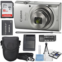Canon PowerShot ELPH 180 Digital Camera (Silver) + 16GB SDHC Memory Card + Mini Table Tripod