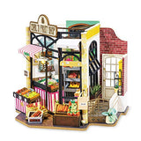 Hands Craft DIY Miniature Dollhouse Kit | 3D Model Craft Kit | Pre Cut Pieces | LED Lights | 1:24 Scale | Adult Teen | Carl's Fruit Shop, 206 pcs.