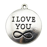 NEWME 15pcs I love you infinity Charms Pendant For DIY Jewelry Wholesale Crafting Bracelet and