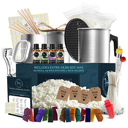 Hearth & Harbor DIY Candle Making Kit for Adults and Kids, Candle Making Supplies, 12 Lbs. Soy Candle Wax Flakes, Complete Soy Candle Kit Making, Premium Candle Making Set