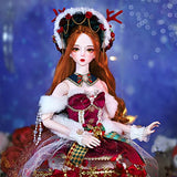 Labstandard 1/3 BJD Doll, Christmas Theme 24 Inch Ball Jointed Doll Including Full Set Antler Hat Outfits Shoes, Gift for Girls