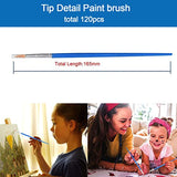 120Pcs Round Paint Brushes for Kids Painting,Pointed Detail Paint Brushes Small Nylon Hair Tip Brushes Nylon Hair Small Brush Acrylic Oil Watercolor Artist Painting for Paint Party Classroom Starter