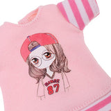DYNWAVE 3PCS Fashion Doll Clothes, 12inch Doll Girl T-Shirt Pullover Jumper Dress for 1/6 Blythe Licca Dolls Dress Up