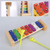 Xylophone for Kids: Best Holiday/Birthday DIY Gift Idea for your Mini Musicians, Musical Toy with Child Safe Mallets, Perfectly Tuned Instrument for Toddlers, Musical Cards and Harmonica Included