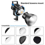 Sutefoto P80 Studio Led Video Light Continuous Fresnel Light,YouTube Photography Lighting Bowens Mount with 5 Pre-Programmed Light Effects,80W 5600K Daylight,Reflector,Remote Control,Portable Bag