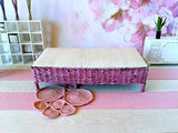 Miniature Bed 1:6 scale Couch Sofa Wicker Handmade Dollhouse Furniture 12-inch