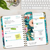 HARDCOVER Academic Year 2023-2024 Planner: (June 2023 Through July 2024) 5.5"x8" Daily Weekly Monthly Planner Yearly Agenda. Bookmark, Pocket Folder and Sticky Note Set (Teal Floral)