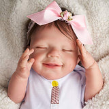 JIZHI Reborn Baby Dolls 20 Inch Realistic Newborn Baby Dolls Sleeping Smile Lifelike Baby Girl Cloth Body Handmade Real Life Reborn Dolls Gift Set Girls Toys Age 3+