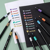 Metallic Marker Pens - Set of 10 Medium Point Metallic Markers for Rock Painting, Black Paper, Card Making, Scrapbooking Crafts, DIY Photo Album