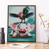 DIY 5D Diamond Painting by Number Kit,Square Drill Diamond Painting Full Pig and Chicken for Wall,Rhinestone Embroidery Cross Stitch Kits Supply Arts Craft Canvas Family Ornaments 12x16 inches