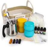 DIY Candle Making Kit for Adults & Teens, Beeswax Candle Making Kit Supplies, Gifts Set for Women, Full Set Including Fragrance*4, Beeswax, Cotton Wicks, Pouring Pot, Dyes, Metal Jars, Etc