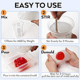 Nicpro 80 oz Silicone Mold Making Kit 15A, Platinum Liquid Silicone Rubber for Mold Maker, Translucent & Flexible & Food Safe Mix Ratio 1:1 for Casting 3D Resins Molds DIY with Gloves, Sticks & Cups