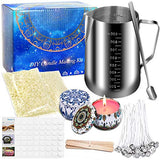 Candle Making Kit DIY Bee Candle making kit Supplies for Adults with 900ML Large Stainless Steel Wax Pouring Pot, 2 Bees Wax, Candle Wicks, Wicks Sticker, Wicks Holder, 2Candle Tins and Stirring Spoon
