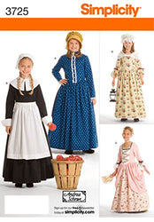 Simplicity Historical Dresses Sewing Pattern Costumes for Girls by Andrea Schewe, Sizes 7-14
