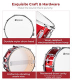 Vangoa Snare Drum Set, Student Snare Drum Kit with Stand, Drum Mute Pad, 5A Drum Sticks, Drum Keys, Sticks, 14"X 5.5", Red