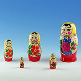 7" Set of 5 DIY Craft Unpainted Blank Wooden Russian Nesting Dolls