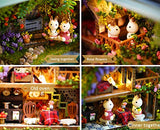 Spilay DIY Miniature Dollhouse Wooden Furniture Kit,Handmade Mini Iron Box Theater Model,1:24 Scale Creative Doll House Toys for Lovers (Countryside Notes) Q04